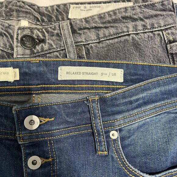 Anthropologie Pilcro Highrise Relaxed Straight Ankle Red Stripe Jean Women's 28 - Picture 4 of 11